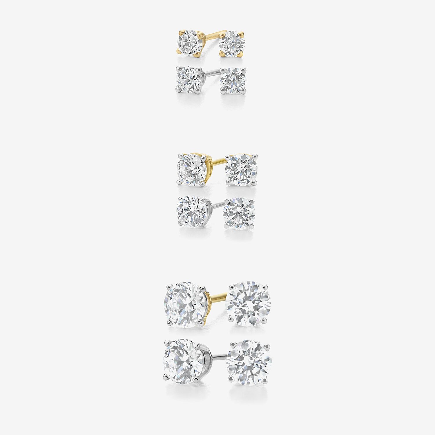 Ever Star 1 CT. T.W. Lab-Grown (G / SI1-SI2) Diamond 10K or 14K Gold Round Stud Earrings