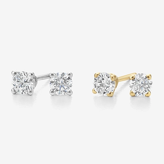 ( G/SI1-SI2 ) 1/4 CT. T.W. Lab-Grown Diamond 14K Gold Round Stud Earrings