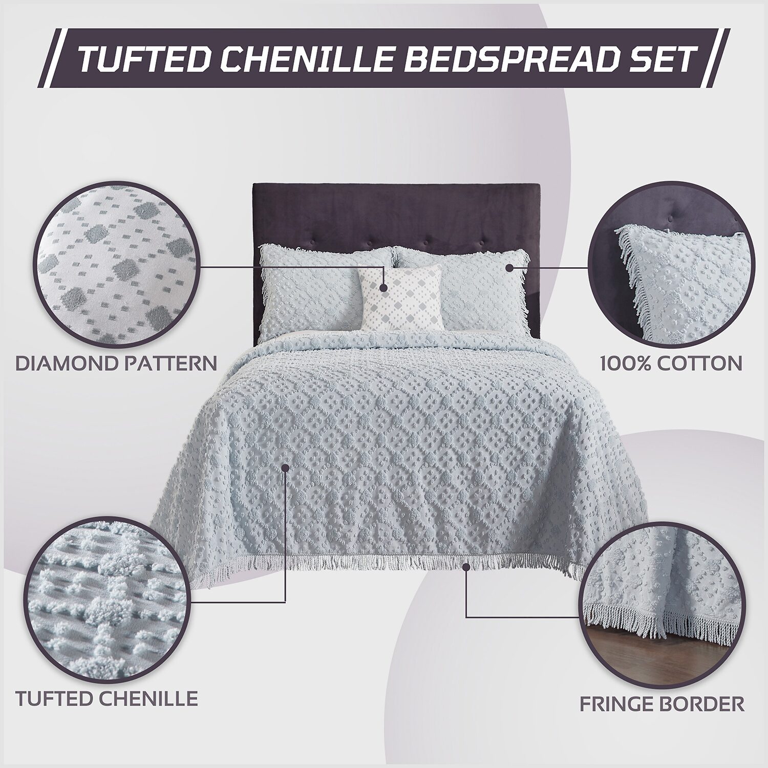 Better Trends Charleston 3-pc. Bedspread Set