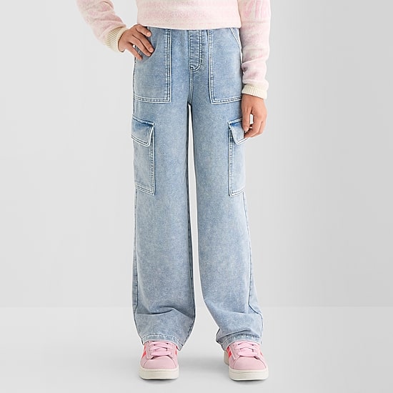 Vanilla Star Big Kid Girls Mid Rise Wide Leg Jean