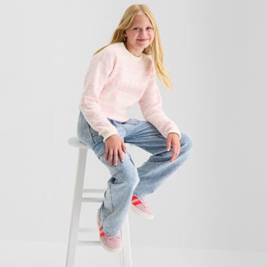 Vanilla Star Big Kid Girls Mid Rise Wide Leg Jean