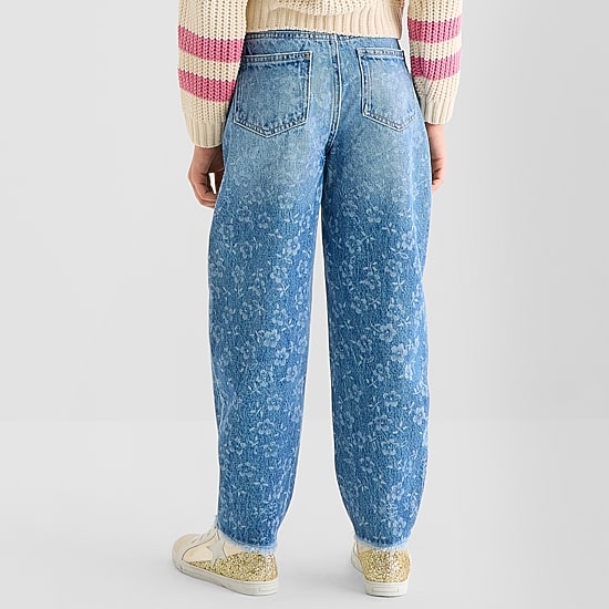 Thereabouts Little & Big Kid Girls Barrel Jean High Rise Loose Fit Jean