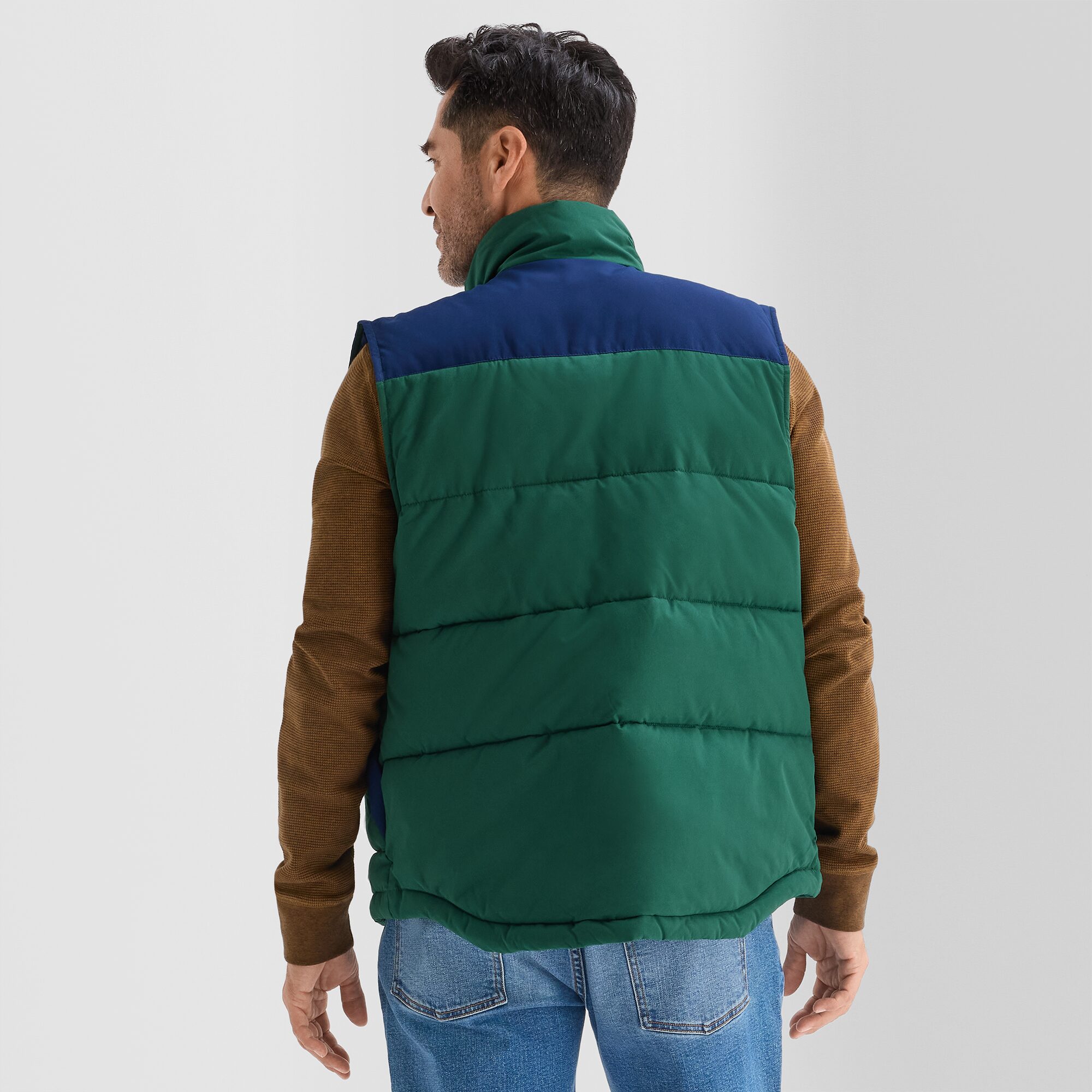 St. John's Bay Quilted Cargo Colorblock Mens Heavyweight Puffer Vest