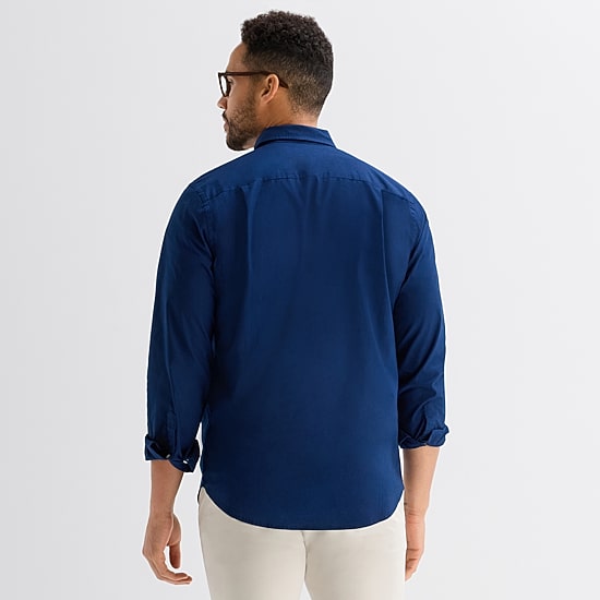 St. John's Bay Poplin Mens Long Sleeve Classic Fit Button-Down Shirt
