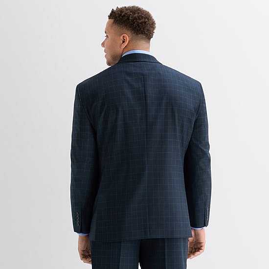 Stafford Coolmax All Season Ecomade Mens Classic Fit Plaid Big and Tall Suit Jacket
