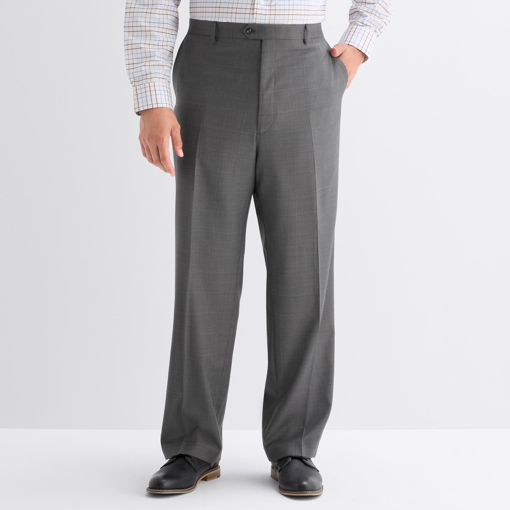 Stafford Coolmax All Season Ecomade Mens Big and Tall Classic Fit Flat Front Suit Pant