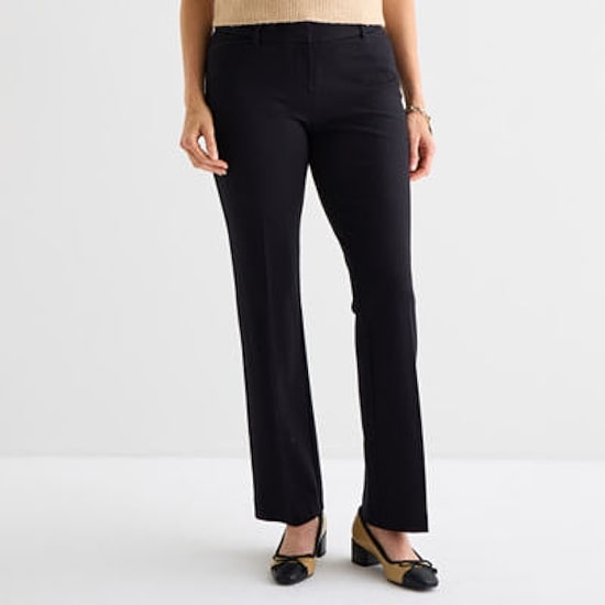 Liz Claiborne Audra Ponte Womens Straight Trouser