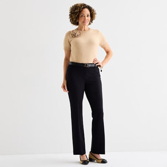 Liz Claiborne Audra Ponte Womens Straight Trouser