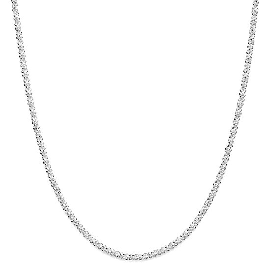 Sterling Silver Criss-Cross Chain Necklace