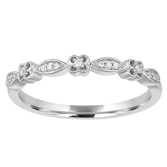 Womens Diamond Accent Natural White Diamond 10K Gold Wedding Band