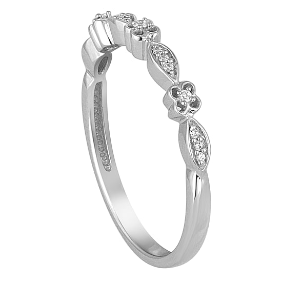 Womens Diamond Accent Natural White Diamond 10K Gold Wedding Band