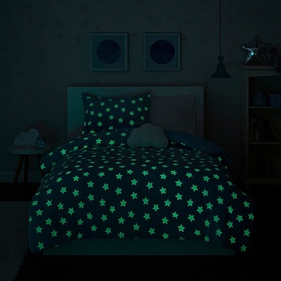 Mi Zone Kids Avery Glow In The Dark Plush Comforter Set with decorative pillow