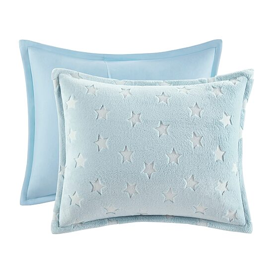 Mi Zone Kids Avery Glow In The Dark Plush Comforter Set with decorative pillow