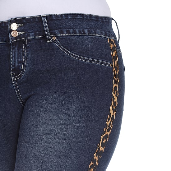 White Mark Womens Plus Mid Rise Stretch Fabric Skinny Fit Jegging Jean
