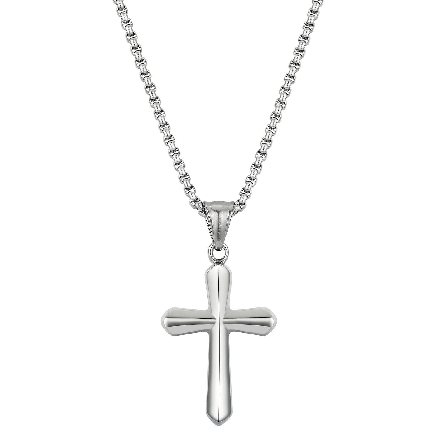 J.P. Army Men's Jewelry Stainless Steel 22 Inch Link Cross Pendant Necklace