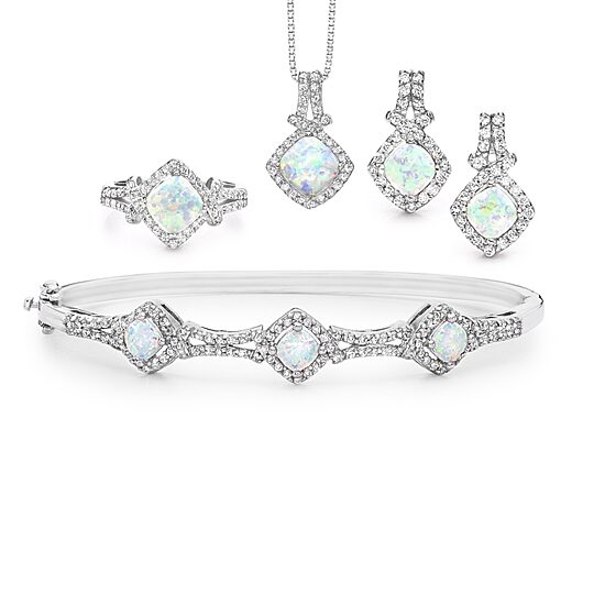 Lab-Created Opal & Cubic Zirconia 4-pc. Set