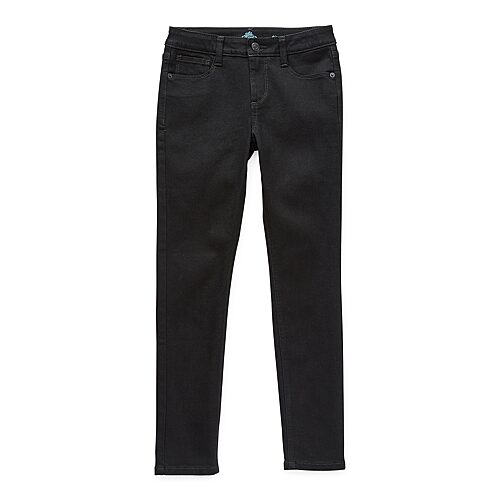 Thereabouts Superflex Little & Big Kid Girls Adjustable Waist Stretch Fabric Skinny Fit Denim Jean In Black