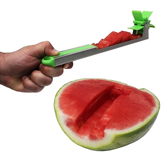 Blue Donuts Stainless Steel Cube Watermelon Fruit Slicer