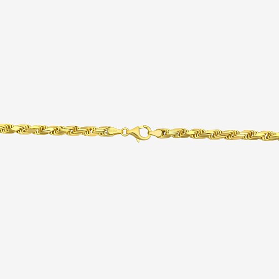 Made in Italy Unisex Adult 10K Gold 22 Inch Rope Chain Necklace