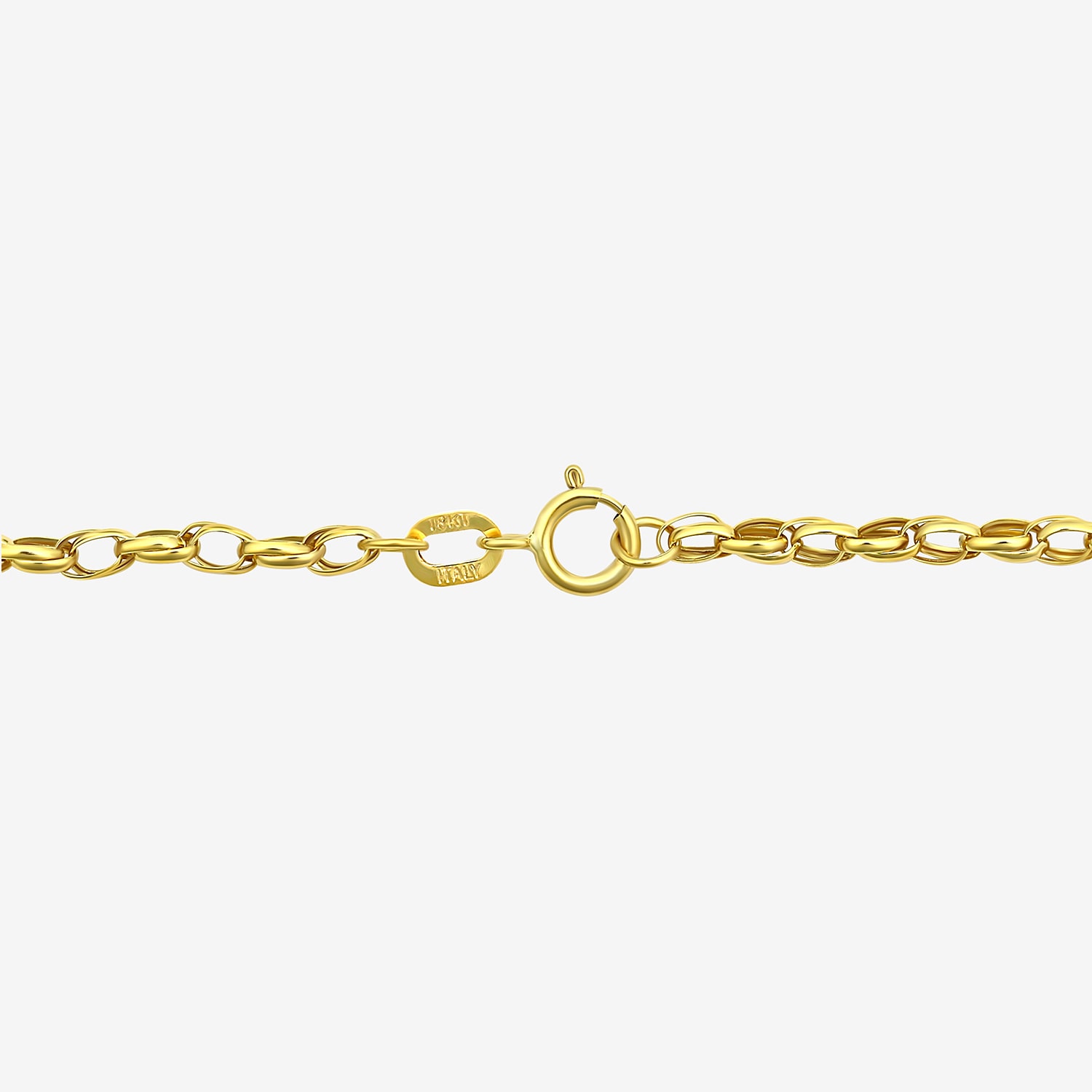 Made in Italy Unisex Adult 18K Gold 18 Inch Rolo Chain Necklace