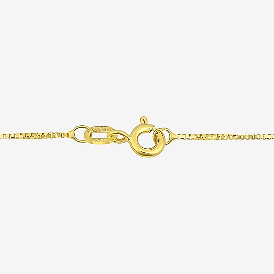 Made in Italy Womens 18K Gold 20 Inch Box Chain Necklace