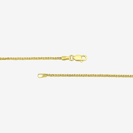 Womens 18K Gold 18 Inch Wheat Chain Necklace