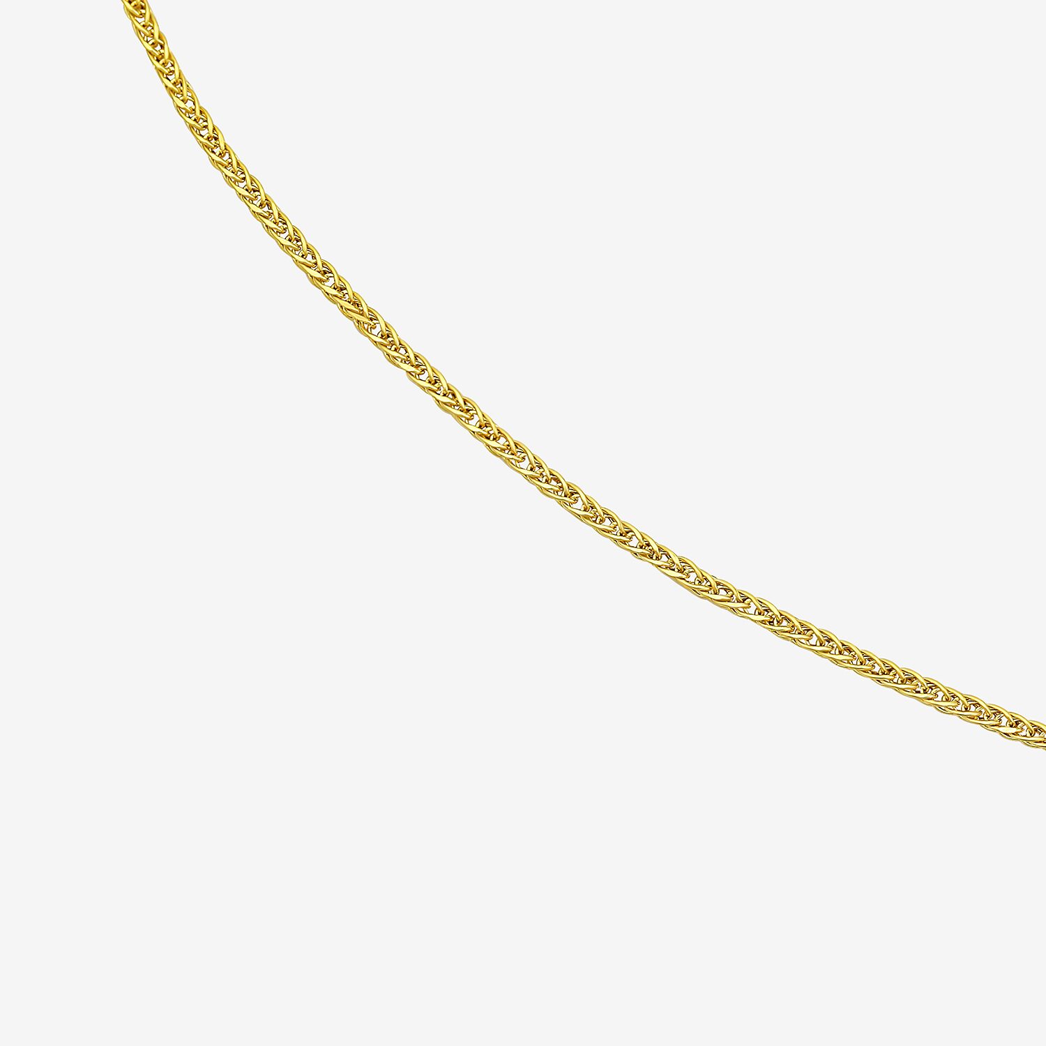 Womens 18K Gold 18 Inch Wheat Chain Necklace