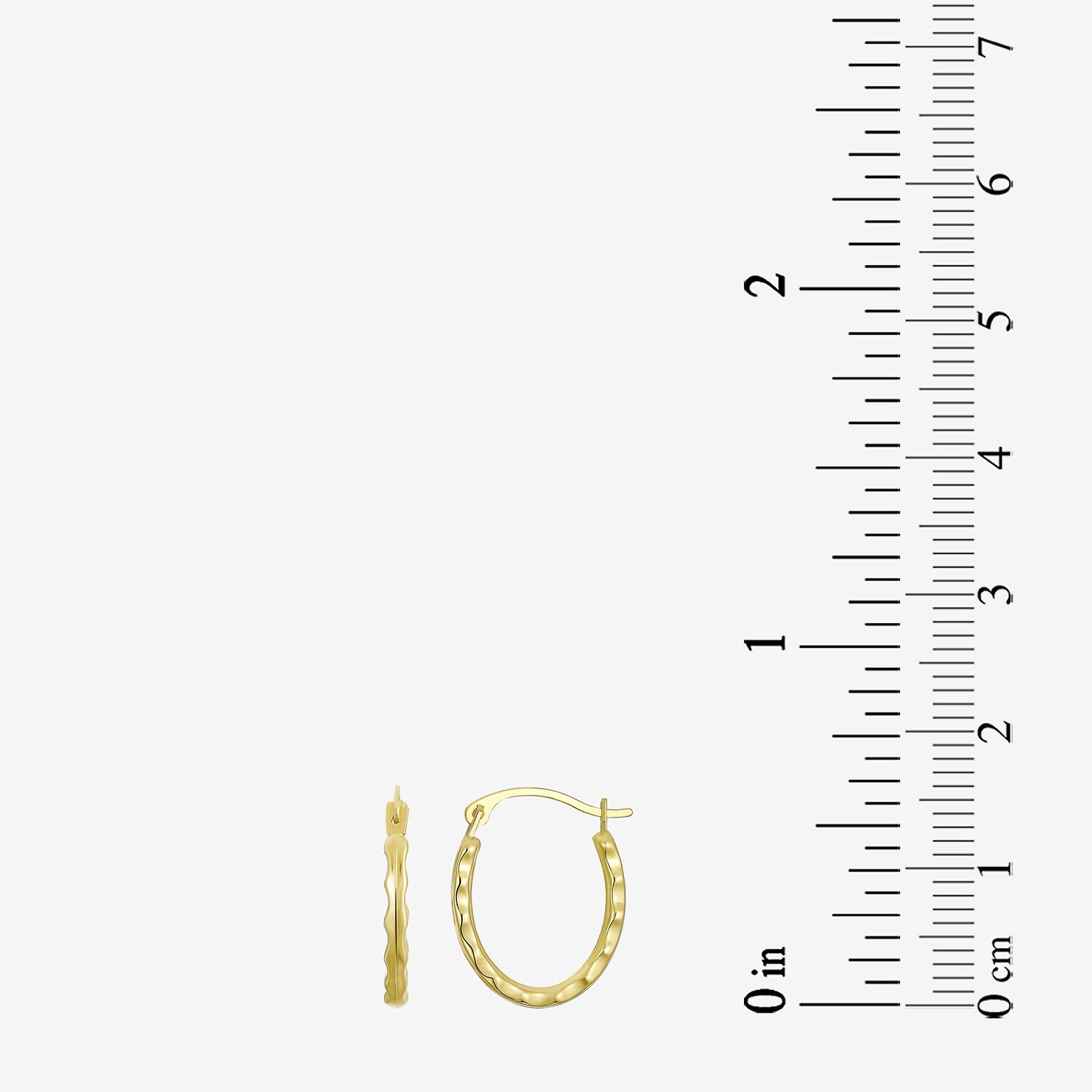 Womens 14K Gold 15mm Round Hoop Earrings