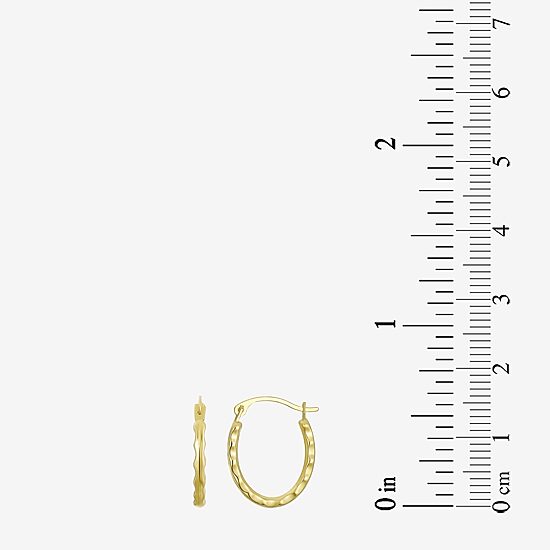 Womens 14K Gold 15mm Round Hoop Earrings
