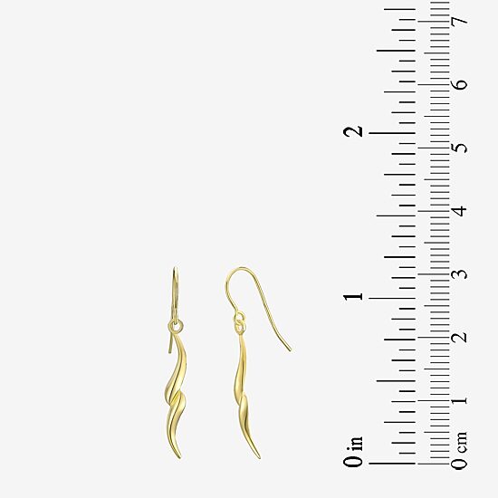 Womens 14K Gold Round Drop Earrings