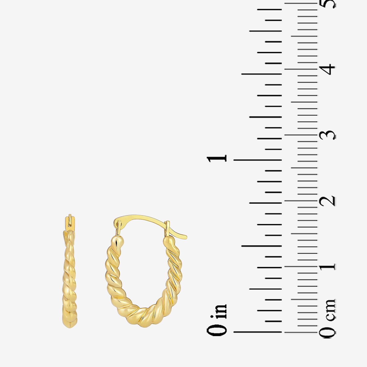 Womens 14K Gold 16mm Hoop Earrings