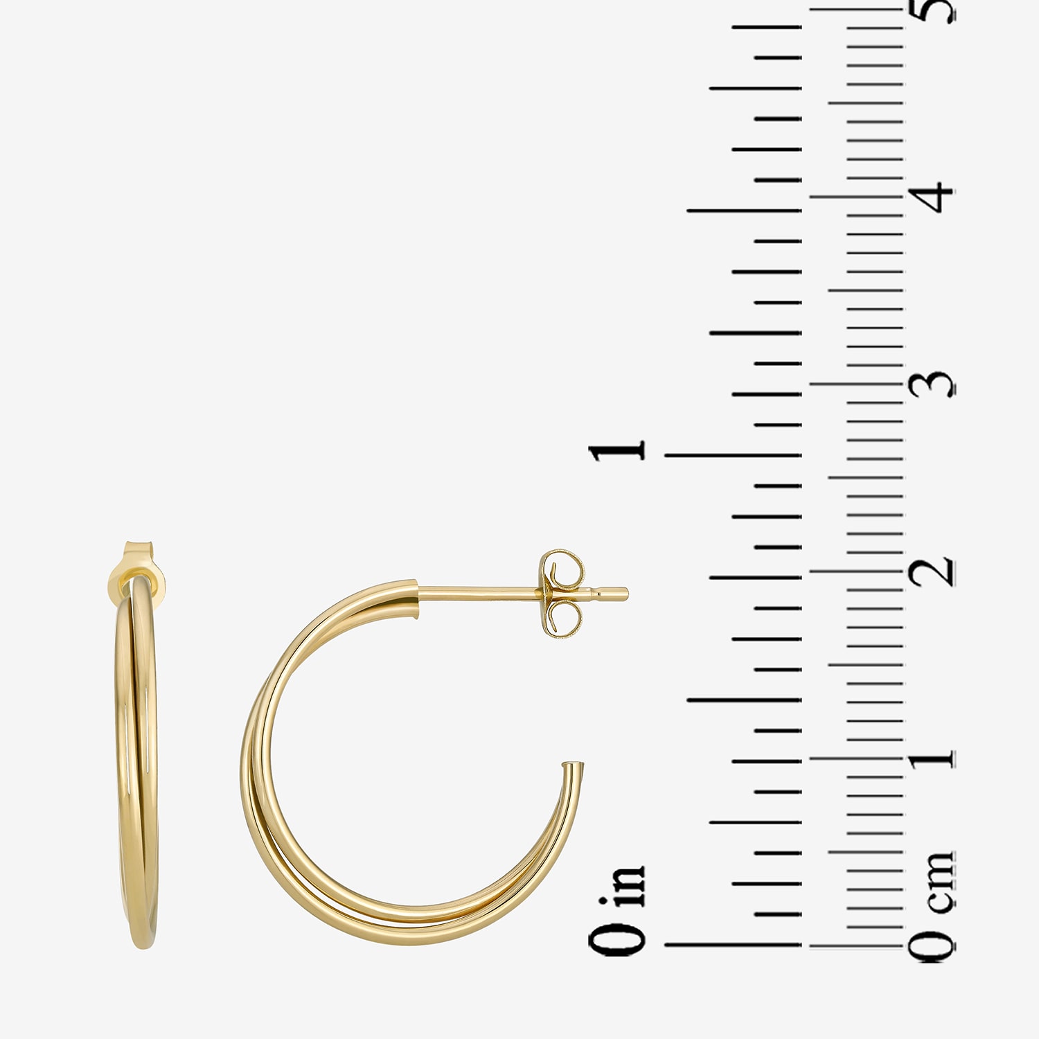 C-Hoop Womens 14K Gold 18.5mm Hoop Earrings