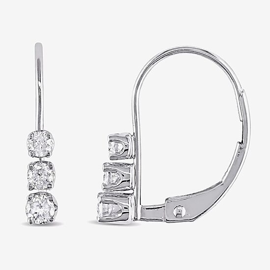 Womens 1/4 CT. T.W. Natural White Diamond 14K Gold Drop Earrings