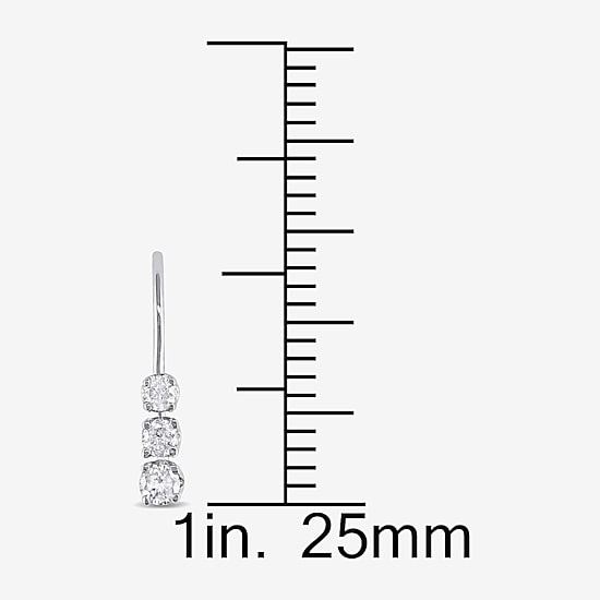 Womens 1/4 CT. T.W. Natural White Diamond 14K Gold Drop Earrings