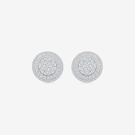 Diamond Blossom 1 CT. T.W. Natural White Diamond 10K Gold 12mm Stud Earrings