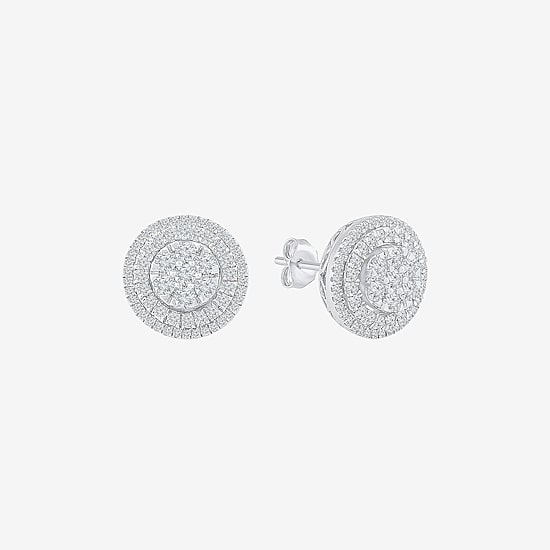 Diamond Blossom 1 CT. T.W. Natural White Diamond 10K Gold 12mm Stud Earrings