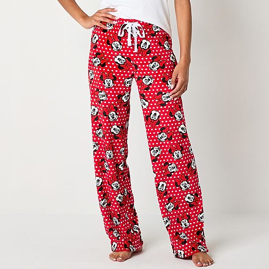 Disney Mjc Womens Juniors Microfleece Minnie Mouse Pajama Pants
