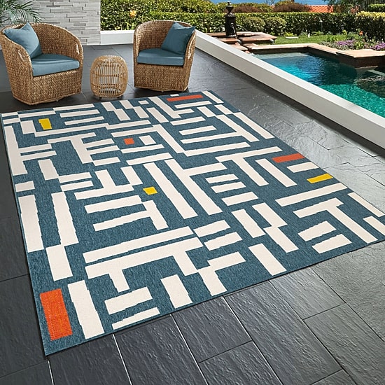 LR Home Graphic Print 24"X36" Indoor Outdoor Rectangular Accent Rug