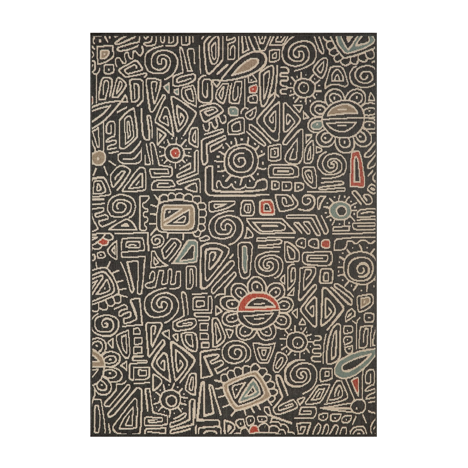 LR Home Abstract Tribal 24"X36" Indoor Outdoor Rectangular Accent Rug