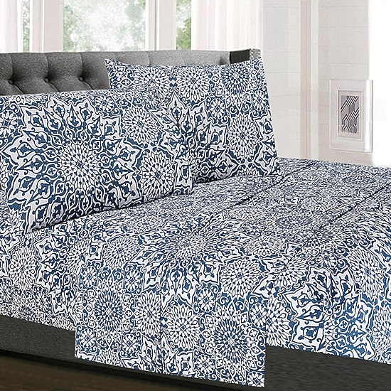 Sweet Home Collection™ Oasis Printed Sheet Set, Double Brushed Microfiber