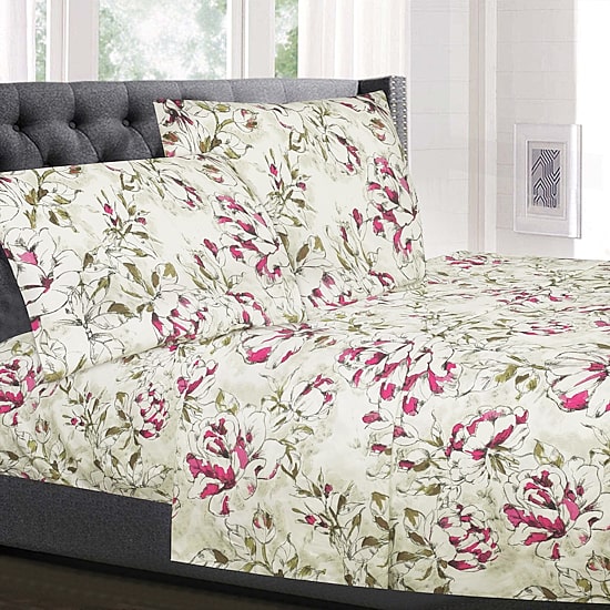 Sweet Home Collection™ Dolce Printed Sheet Set, Double Brushed Microfiber