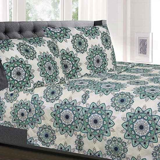 Sweet Home Collection™ Ashley Printed Sheet Set, Double Brushed Microfiber