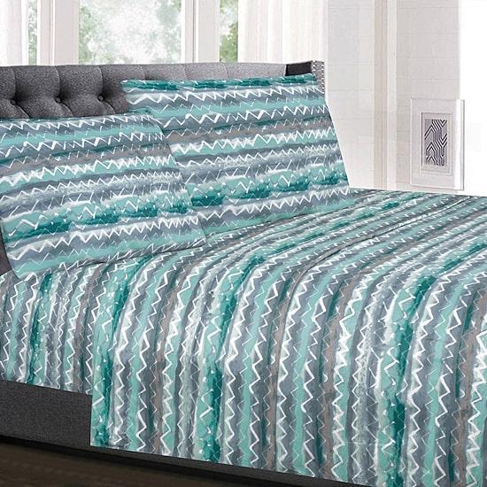 Sweet Home Collection™ Summerset Printed Sheet Set, Double Brushed Microfiber