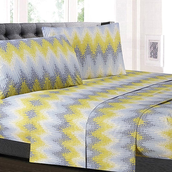 Sweet Home Collection™ Malibu Printed Sheet Set, Double Brushed Microfiber