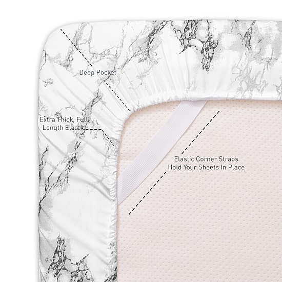 Sweet Home Collection™ Marble Printed Sheet Set, Double Brushed Microfiber