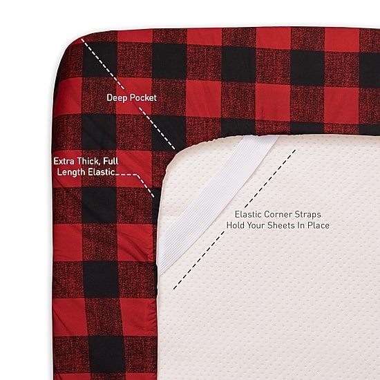 Sweet Home Collection™ Buffalo Printed Sheet Set, Double Brushed Microfiber