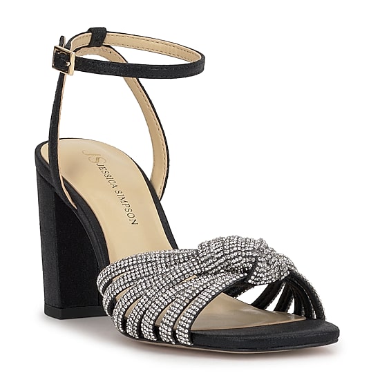JS Jessica Simpson Sennsol Womens Round Open Toe Block Heel Pumps