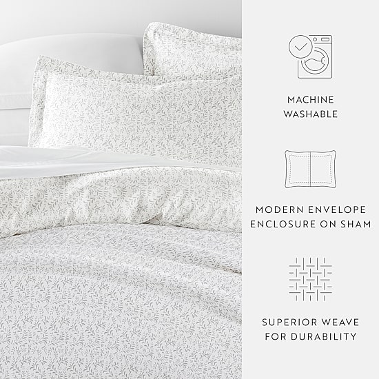 Casual Comfort Premium Ultra Soft 3-pc. Burst of Vines Print Duvet Cover Set