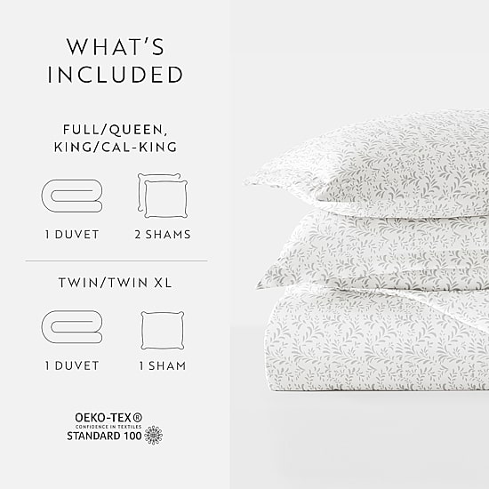 Casual Comfort Premium Ultra Soft 3-pc. Burst of Vines Print Duvet Cover Set