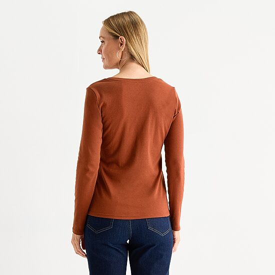 Liz Claiborne Womens V Neck Long Sleeve T-Shirt